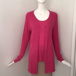 Eileen Fisher cashmere silk 2 piece set cardigan